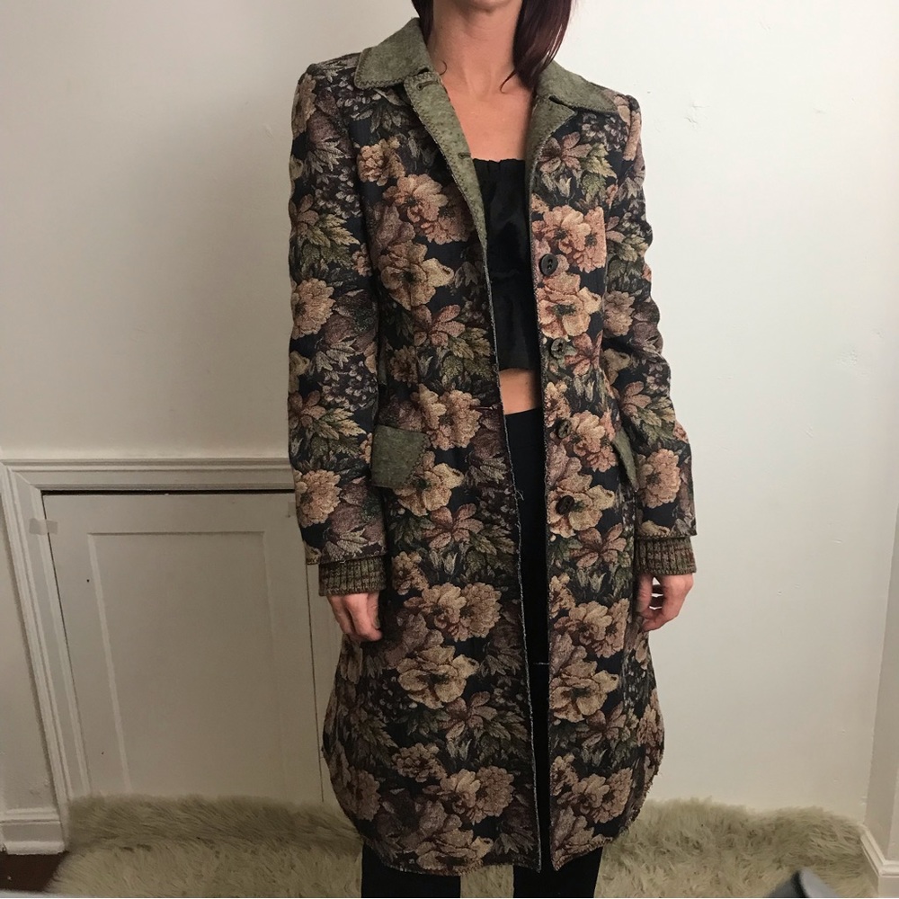Philosophy Di Alberta Ferretti 90’s Romantic Tapestry Maxi Runway Rare Coat - Picture 6 of 16